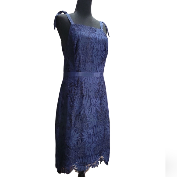 LILLY PULITZER KAYLEIGH SCALLOPED LACE SHIFT DRESS NAVY 29903 Size 6 NWT - Picture 3 of 11